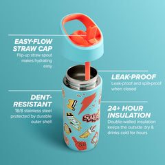 Gatorade Kids Rookie bottle straw cap in action for spill-proof hydration