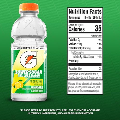Pouring Gatorade Lower Sugar Lemonade illustrates hydration during workouts.