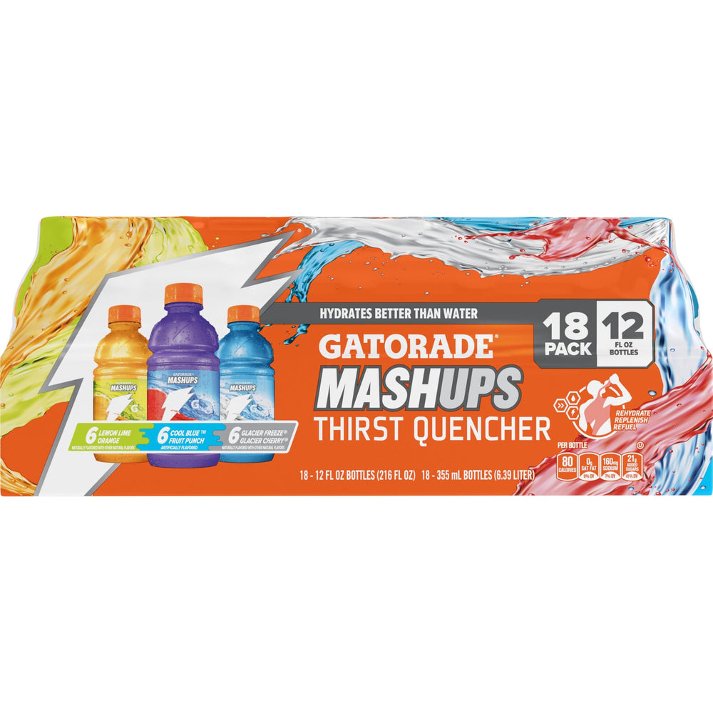Gatorade Mashups Cool Blue-Fruit Punch bottle for post-workout hydration.