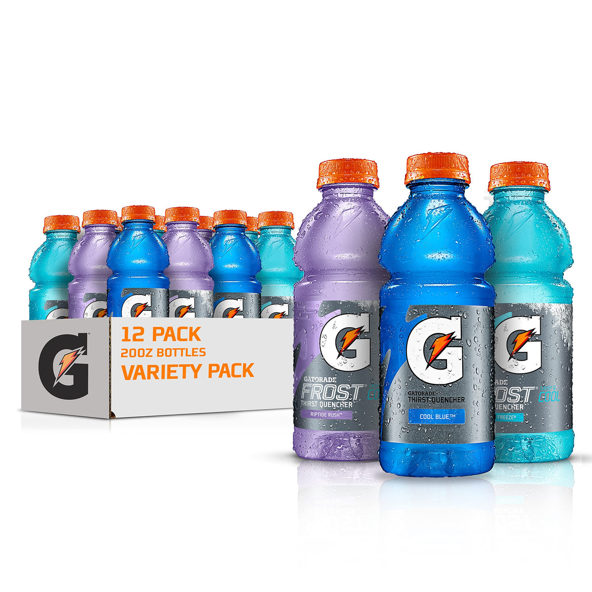 Gatorade Original Thirst Quencher Frost variety pack displayed for hydration