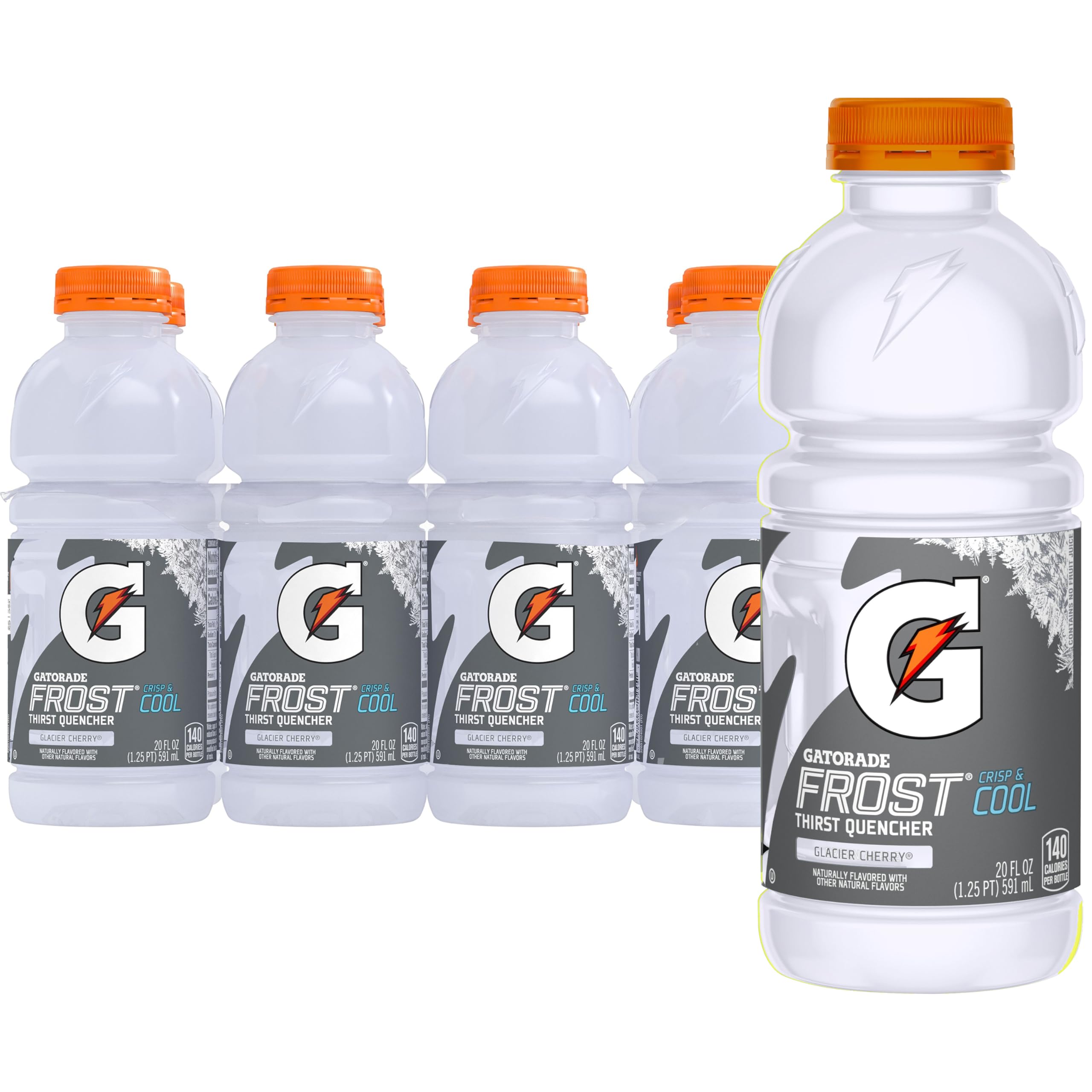 Gatorade Thirst Quencher Glacier Cherry bottle front ready for post workout hydration