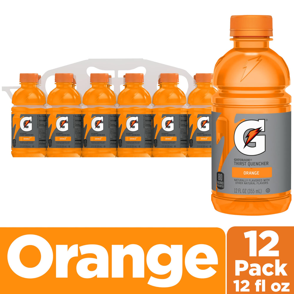 Gatorade Thirst Quencher orange 12-pack carton—ready for team or gym stash