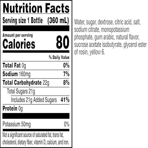 Gatorade Thirst Quencher orange bottle back—label details and flavor profile
