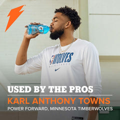 Gatorade Thirst Quencher strawberry bottle front offers quick energy during activity