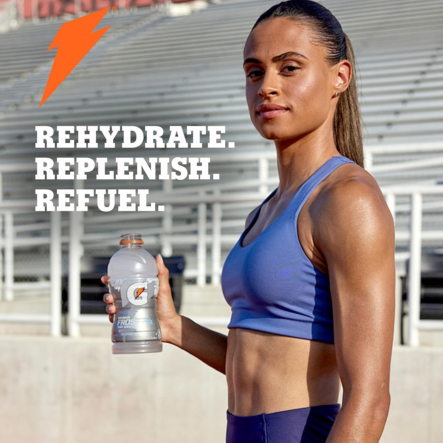 Gatorade Thirst Quencher variety-pack display shows flavors for family refueling after workouts