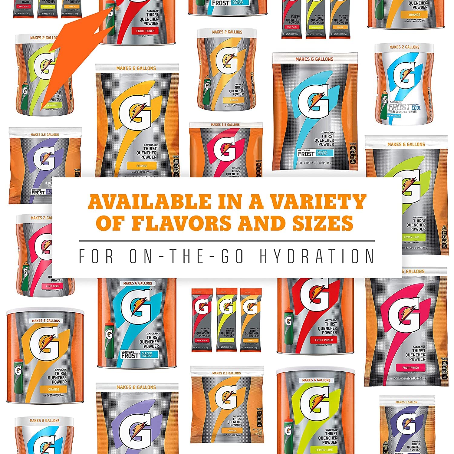 Gatorade Thirst Quencher variety pack in a gym bag ready for use