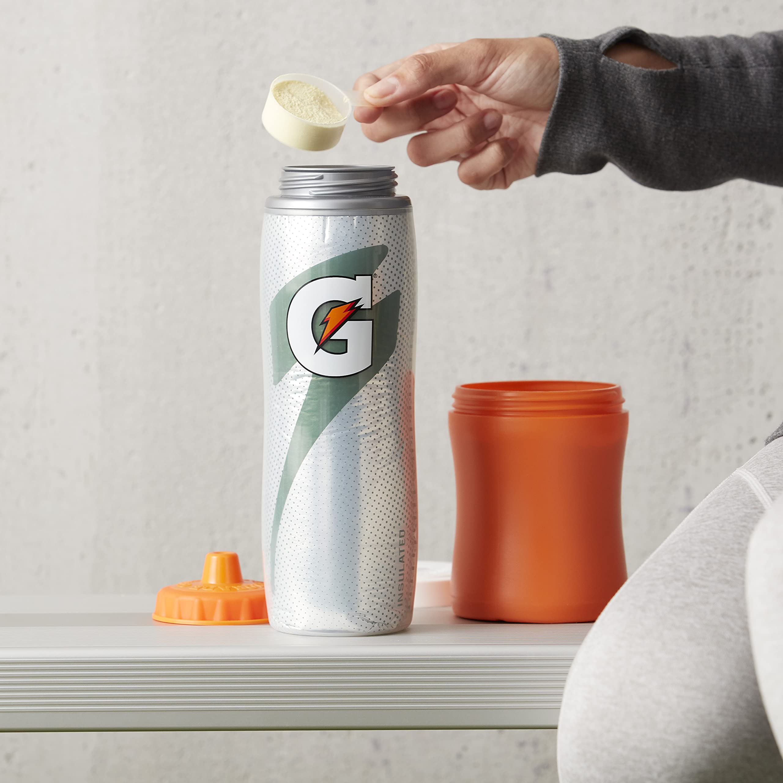 Gatorade bottle safe for top rack dishwasher after training sessions.