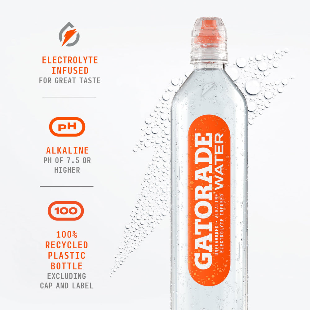 Gatorade Water bottle made from 100% recycled plastic