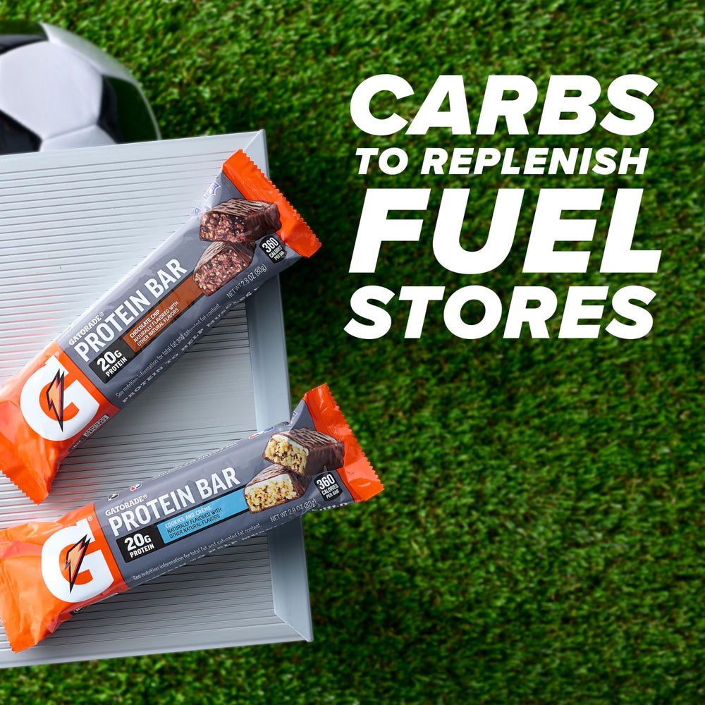 Gatorade Whey Protein Bar Chocolate Caramel angled pack image