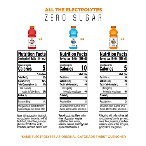 Gatorade G Zero glacier freeze 20oz bottle supports electrolyte balance