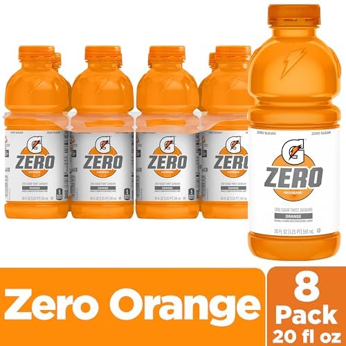 Gatorade Zero Orange bottle in gym bag for quick rehydration.