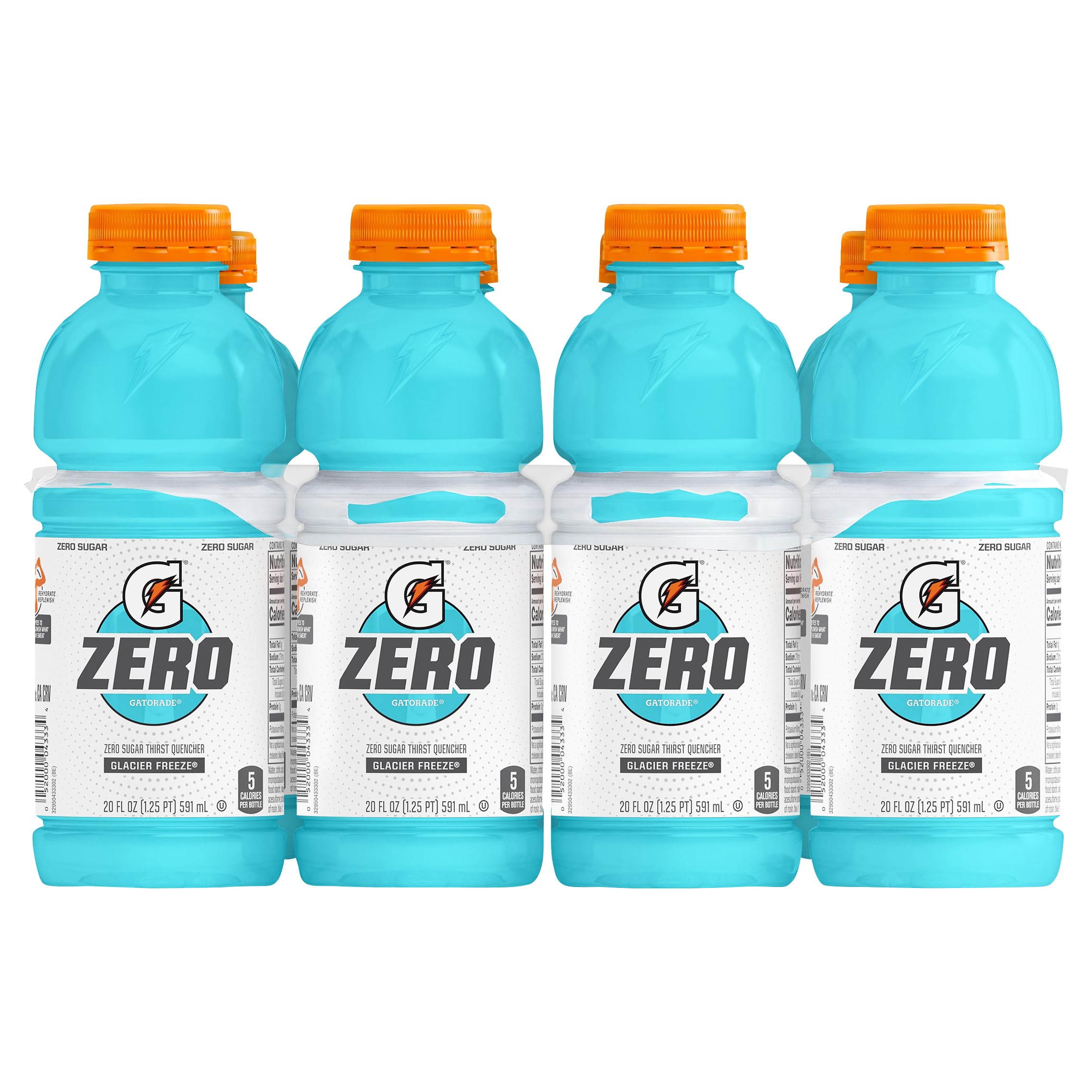 Gatorade Zero Sugar Glacier Freeze 20oz bottle for workout hydration with electrolytes