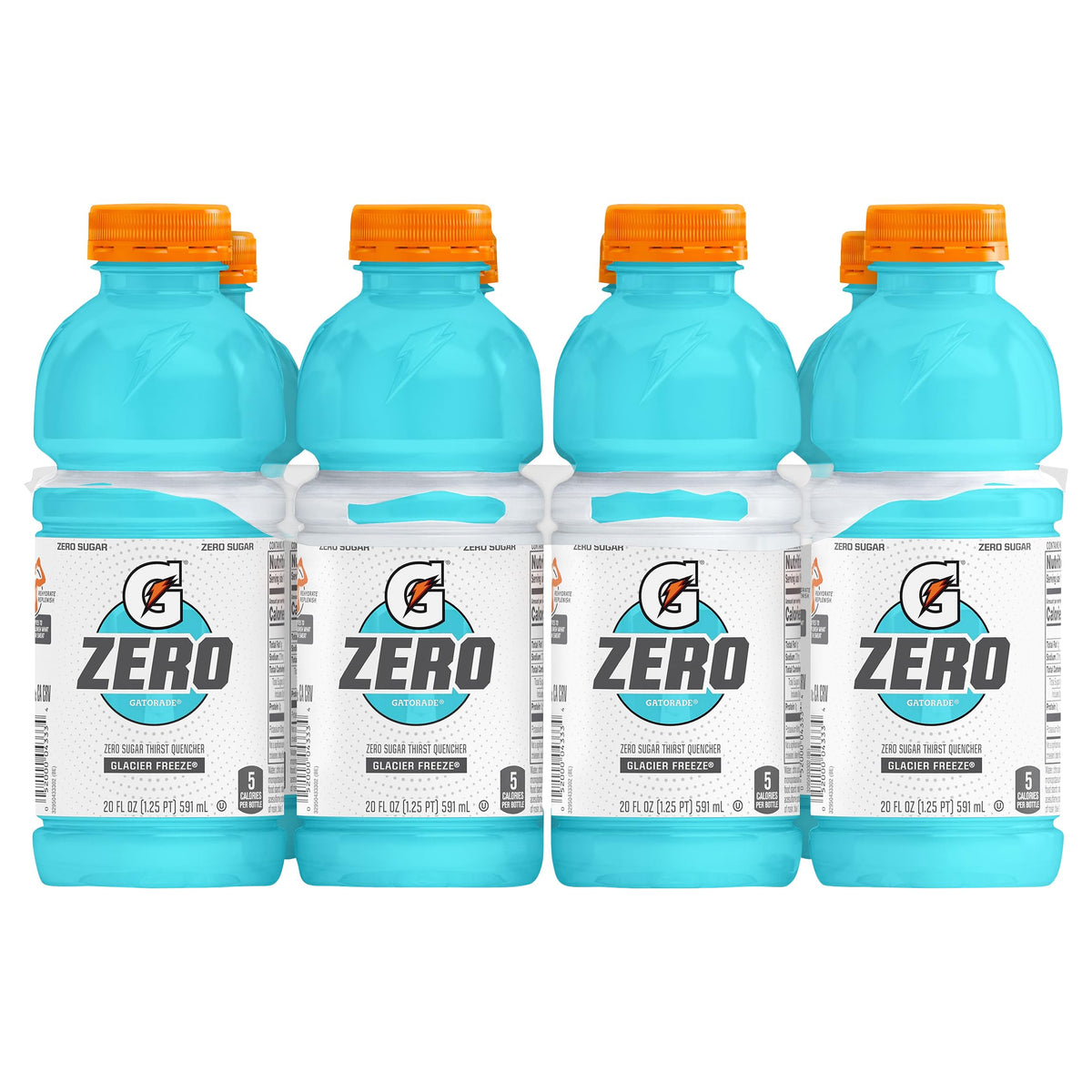 Gatorade Zero Sugar Glacier Freeze 20oz bottle for workout hydration with electrolytes
