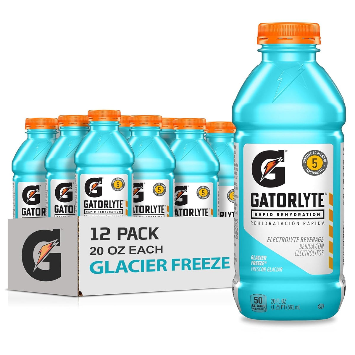 Gatorlyte Glacier Freeze 12-pack bottles for rapid hydration on the go