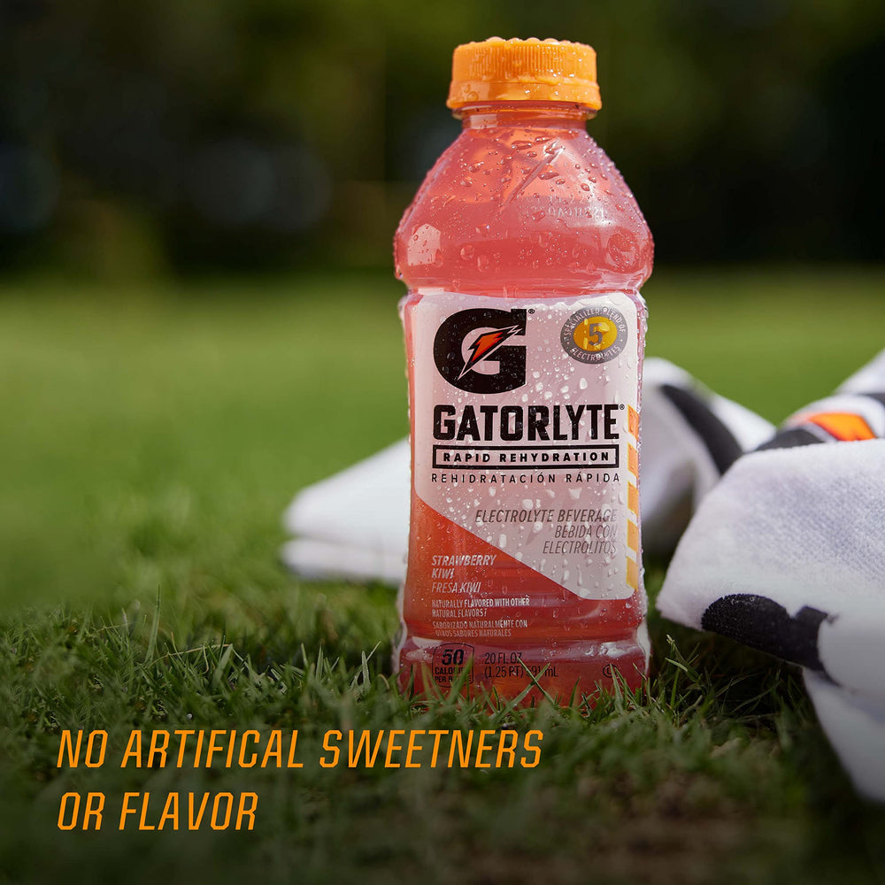 Gatorlyte served cold with ice for hydration on the go.