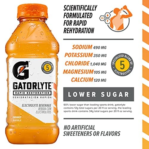 Gatorlyte orange bottle pour for easy serving during sports.
