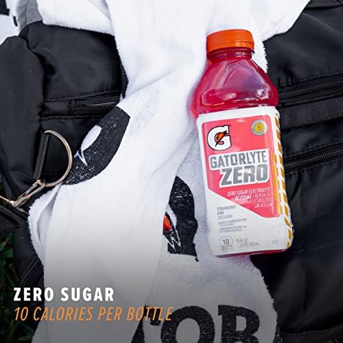 Gatorlyte Zero bottle laid on a workout mat for active hydration.