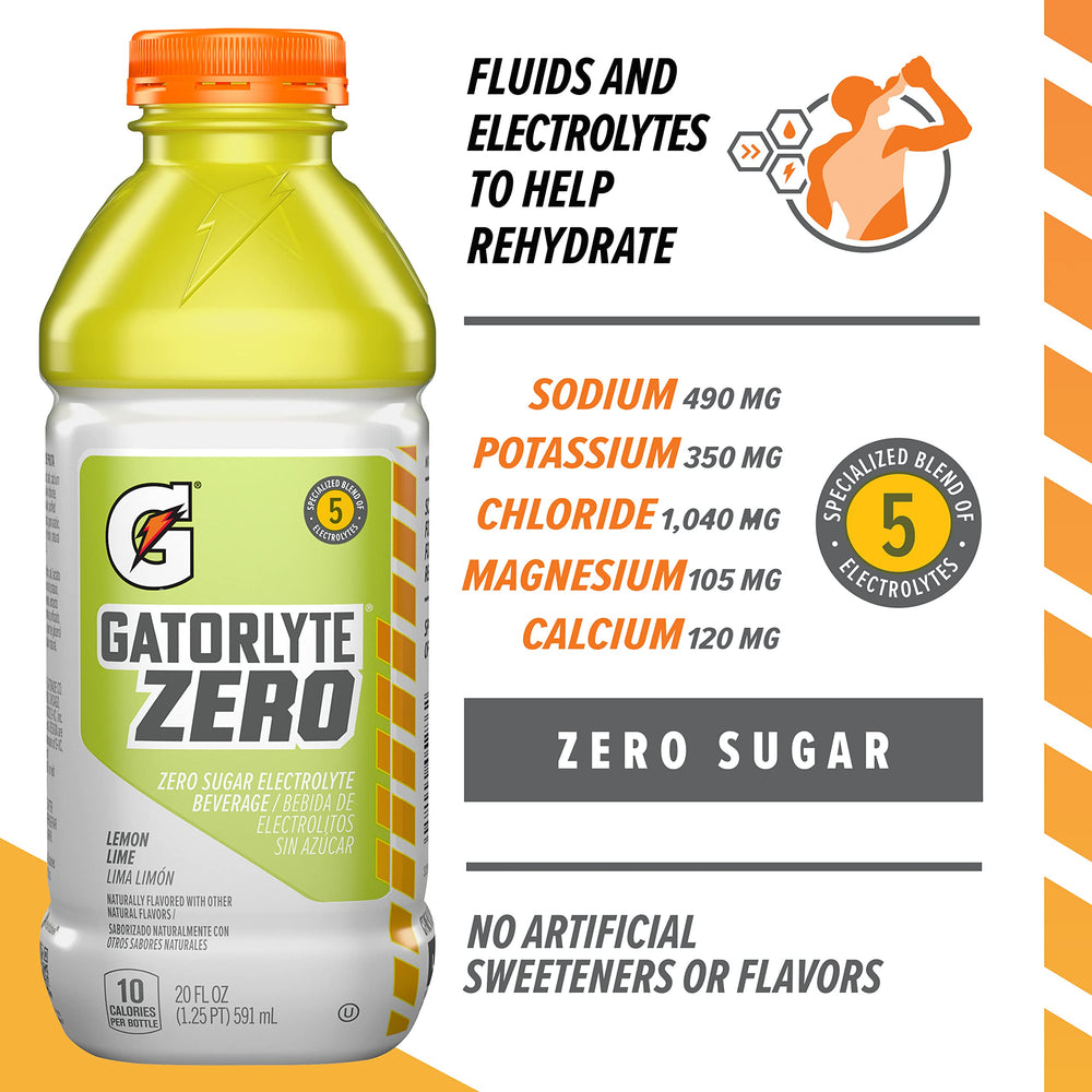 Gatorlyte Zero bottle pour captured for refreshing hydration on the go.