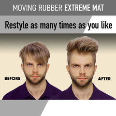 Gatsby Moving Rubber Extreme Matte Wax matte finish look with natural texture.