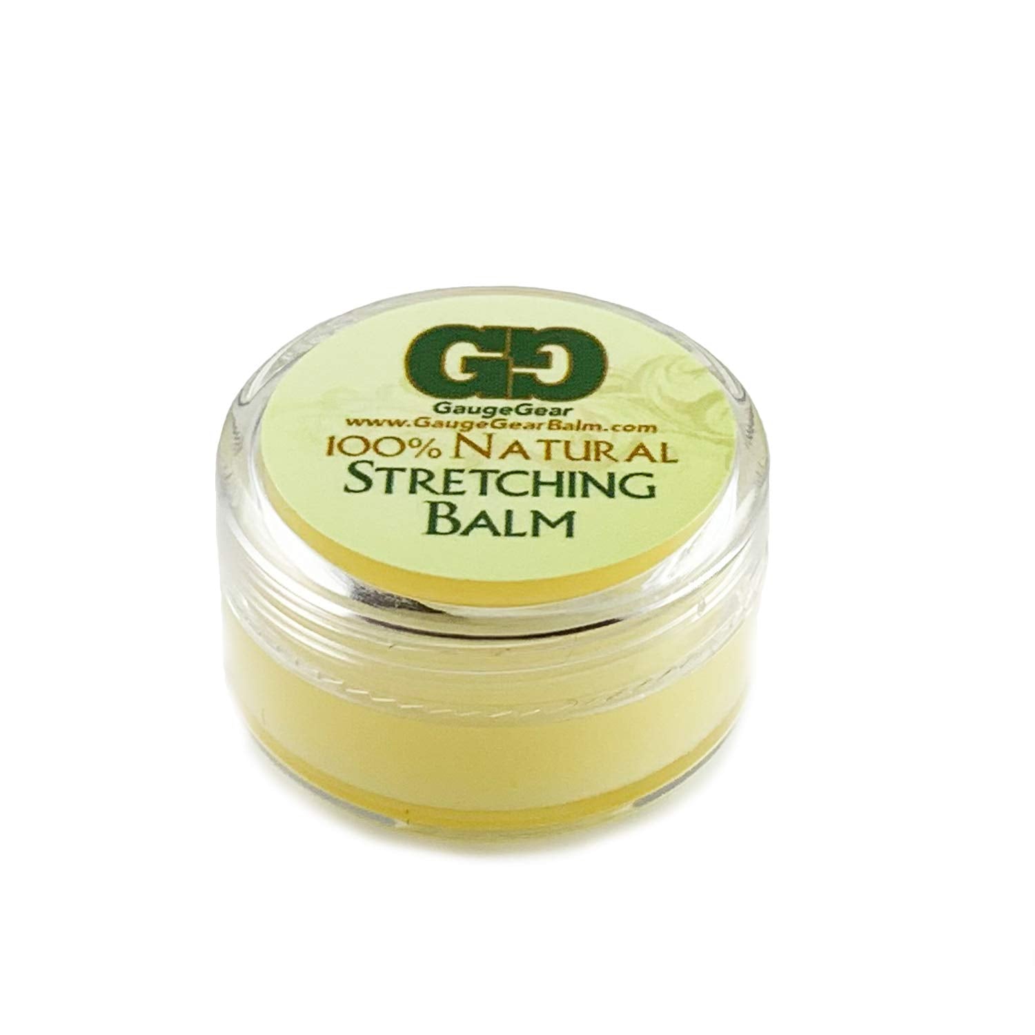 Gauge Gear Ear Stretching Balm jar ready for smooth insertion.