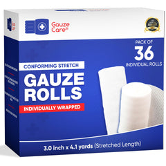 Gauze Care rolled gauze 3inch pack provides secure dressings and easy handling.
