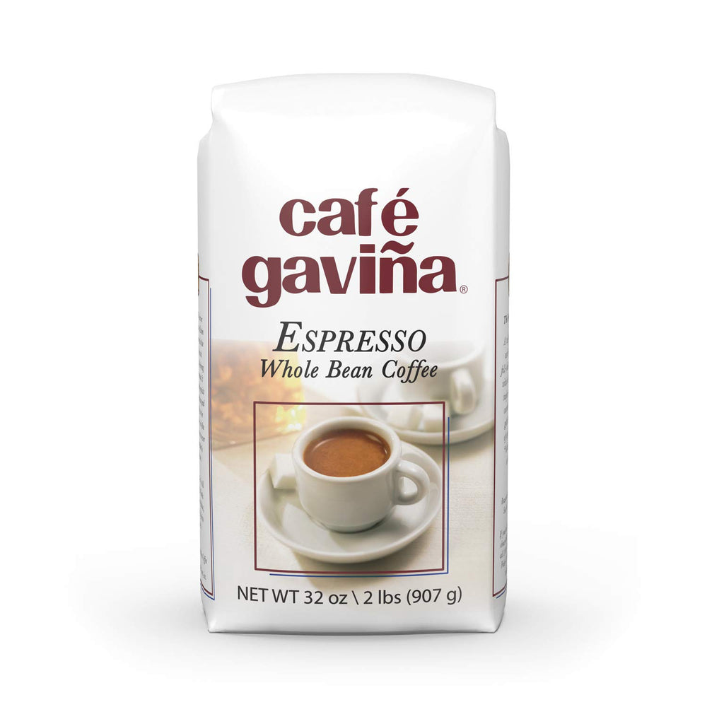 Gavina Café Espresso whole bean bag for fresh, bold espresso at home.
