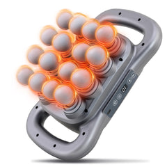 GAXEZO 16-head massage gun front view for deep tissue relief at home.