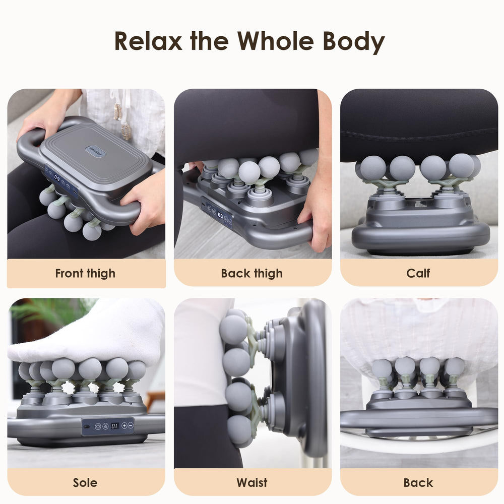 GAXEZO dark grey massage gun ready for at-home relaxation.