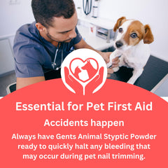 GBS Styptic Powder used during grooming to stop a cut