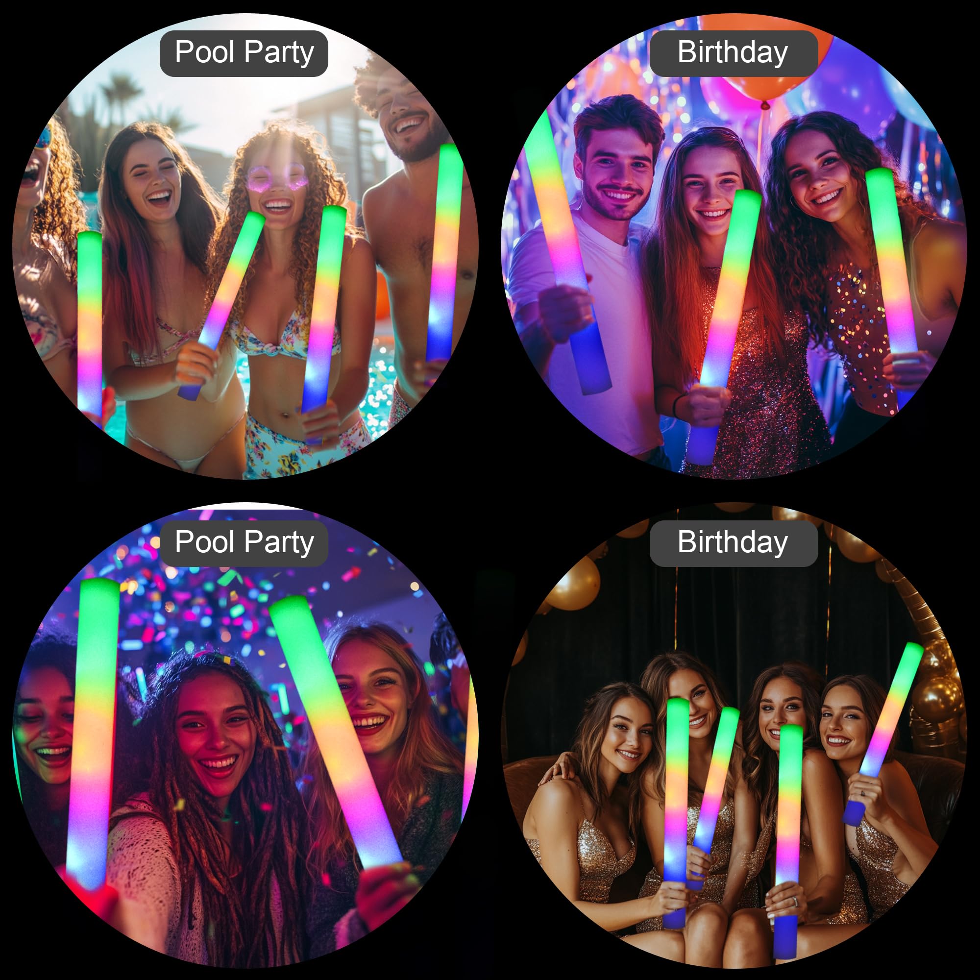 GDHZWTMY glow stick adds bright ambiance to weddings and concerts.
