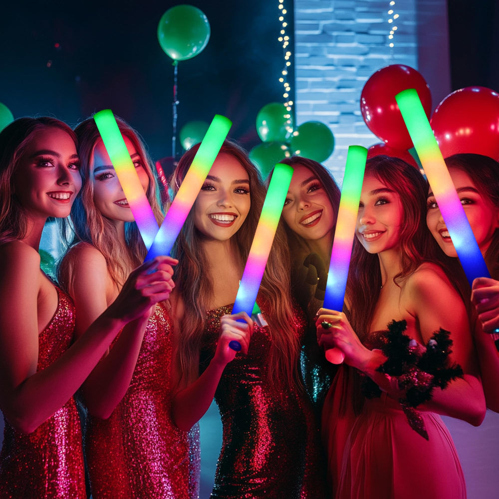 GDHZWTMY foam glow stick with three modes for engaging light shows.