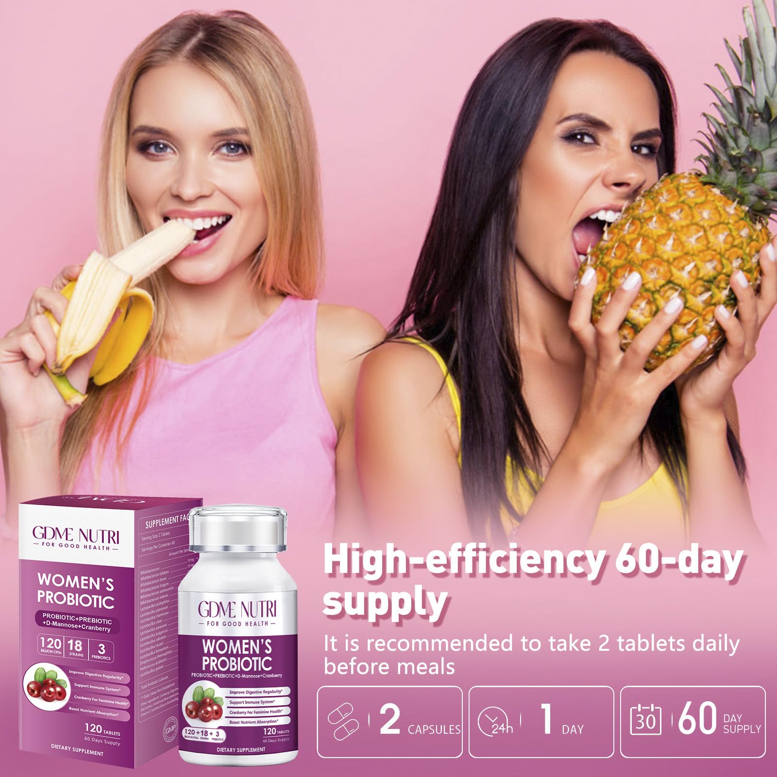 GDMENUTRI 60-day supply shows a long-term wellness routine.