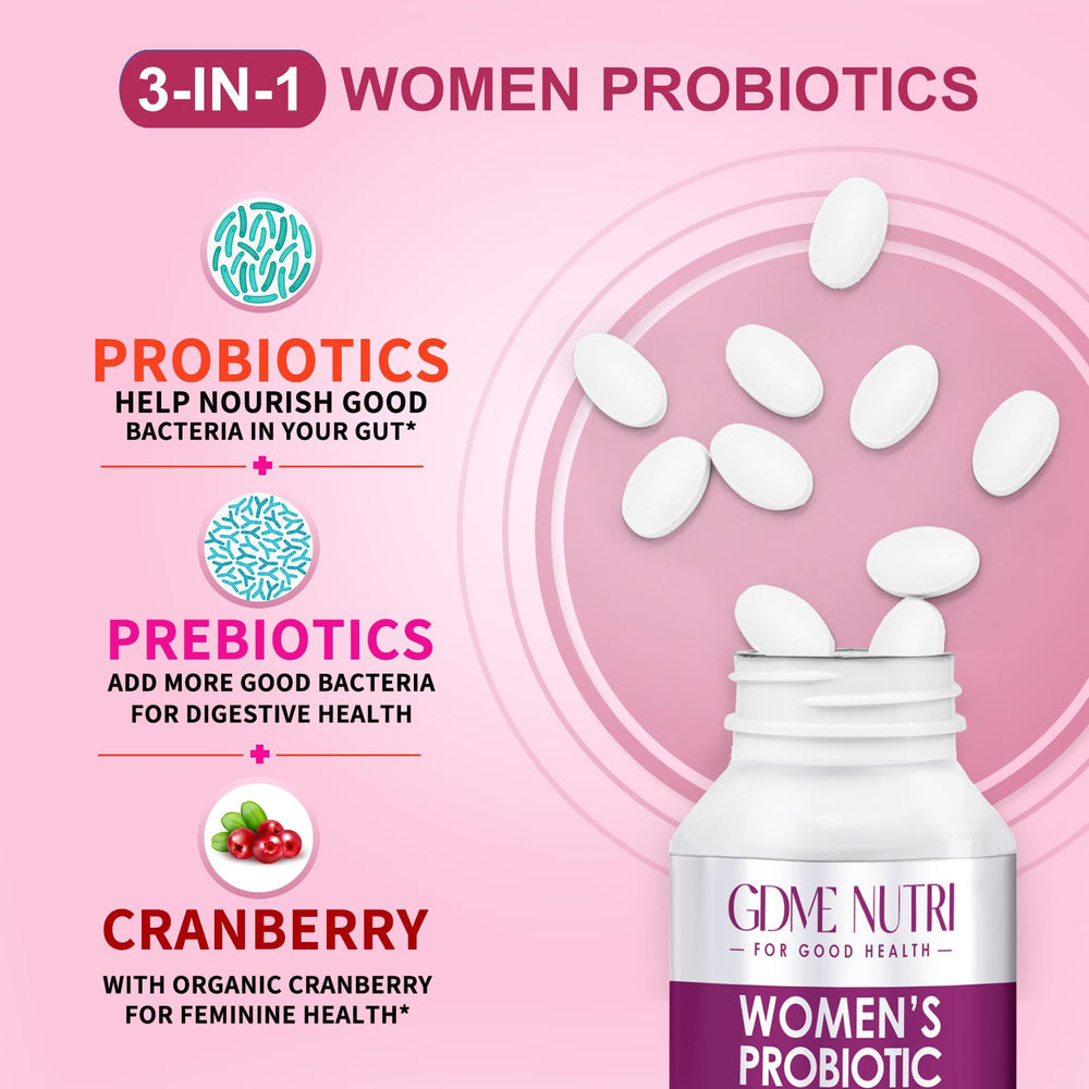GDMENUTRI Cranberry extract image emphasizes urinary comfort and vaginal health support.