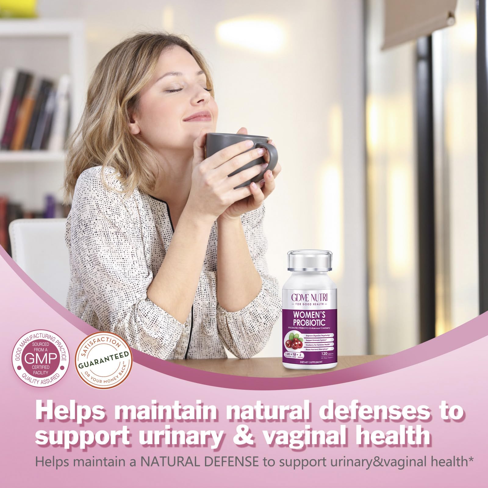 GDMENUTRI Vaginal health focus shows balance and comfort for daily life.
