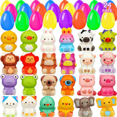 GDWDGJ 24-pack filled Easter eggs ready for non-candy hunt prizes and party favors