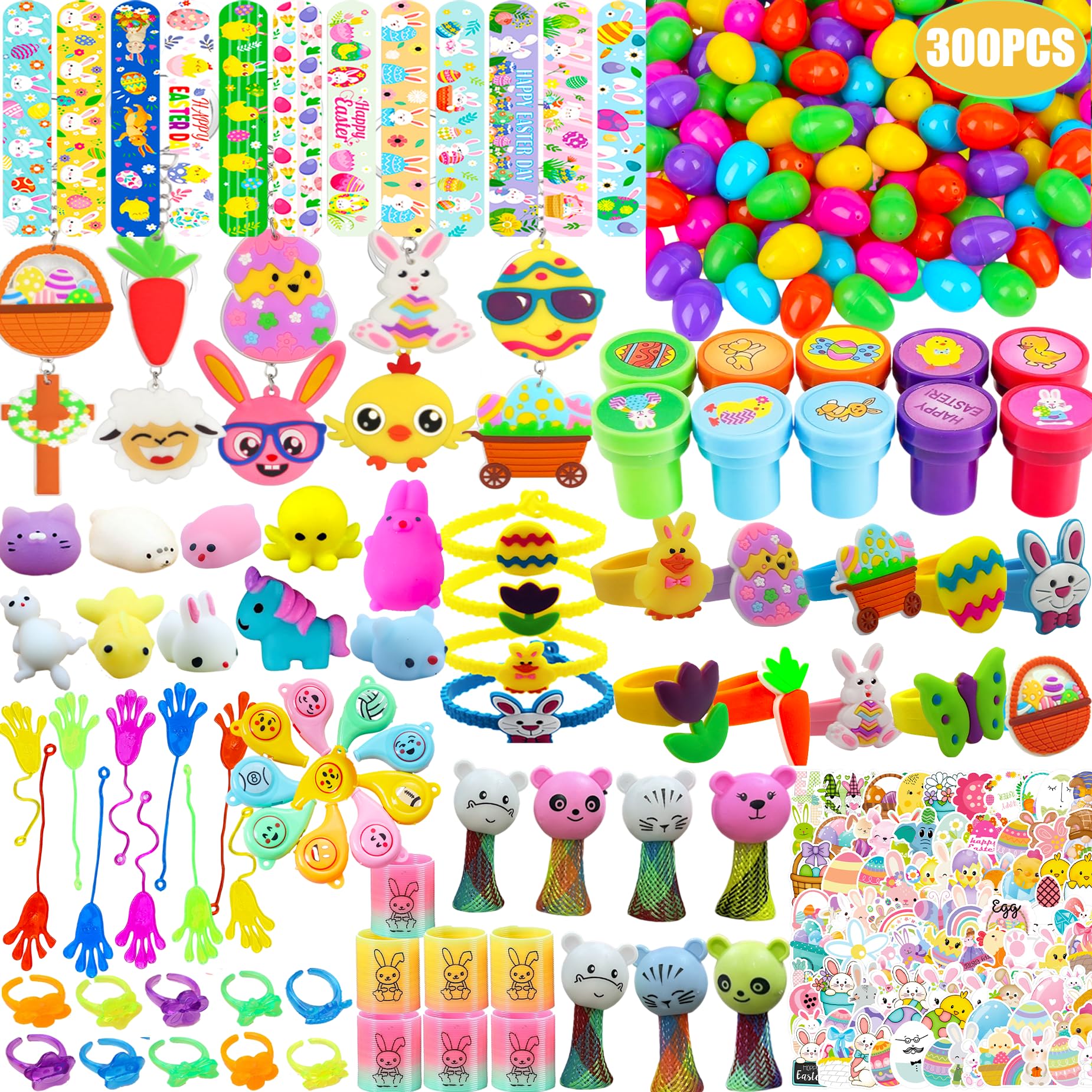 GDWDGJ 300pcs Easter eggs with toys inside for exciting egg hunts and family fun.