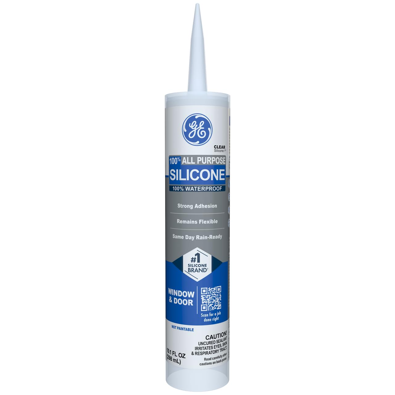 GE all-purpose silicone caulk clear 10 oz tube for durable weatherproof sealing