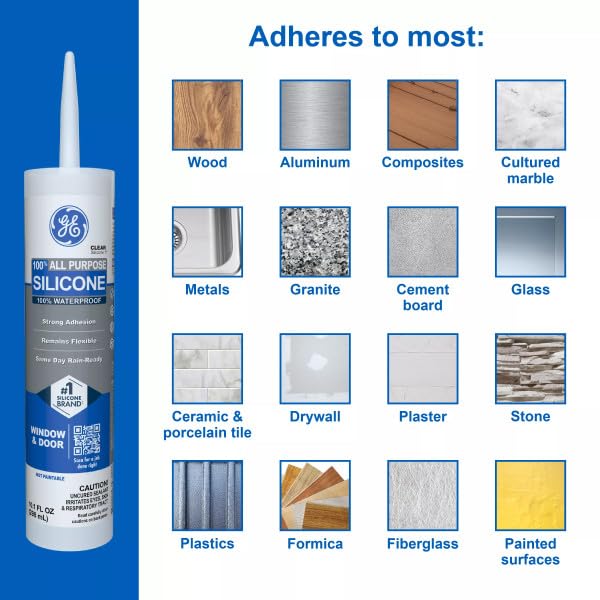 GE flexible seal adheres to metal, wood and tile for versatile projects