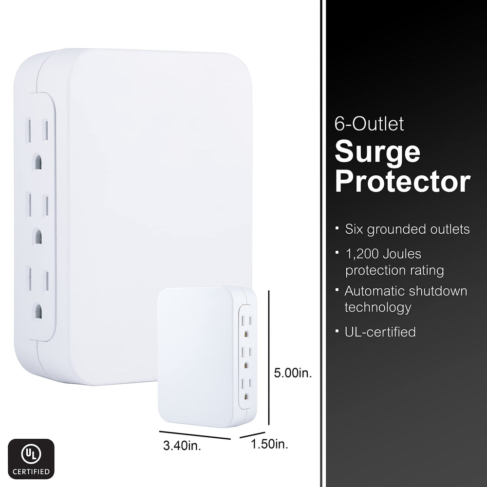 GE Pro six-outlet extender front view provides versatile connections.