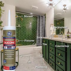 GE Momentive sealant label highlights durability and ease of use.