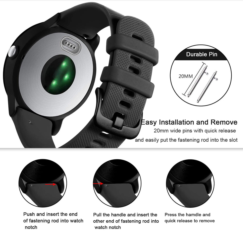 GEAK 20mm silicone band for Vivoactive 3 Music rose with quick release