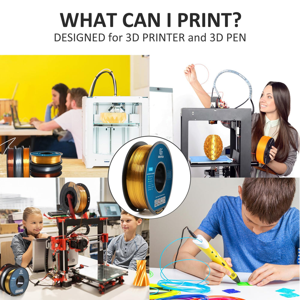 Geeetech Silk Gold 1 kg spool ideal for fast, consistent prints.