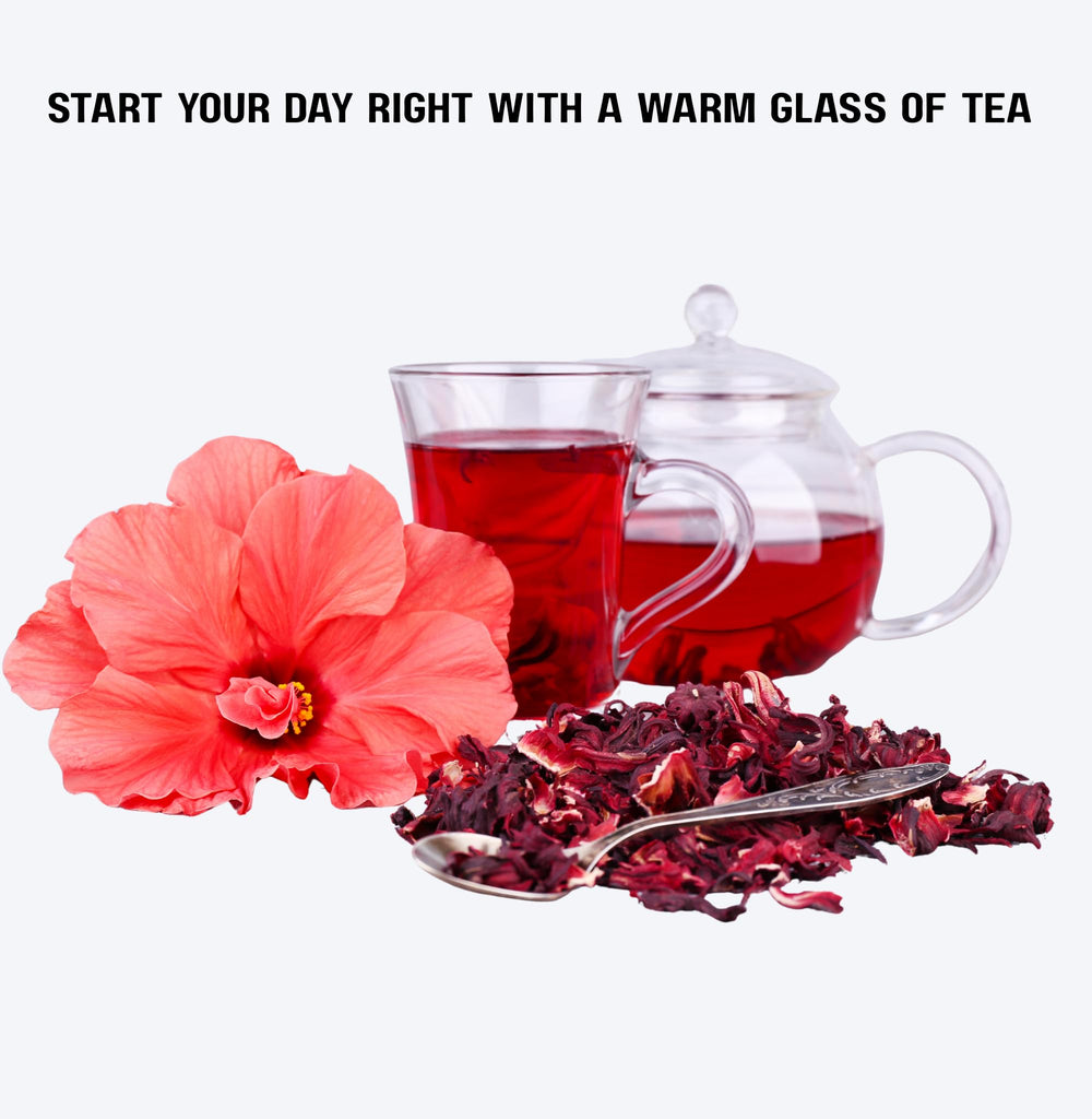 Geenafoods hibiscus tea color rich ruby for eye-catching beverages.
