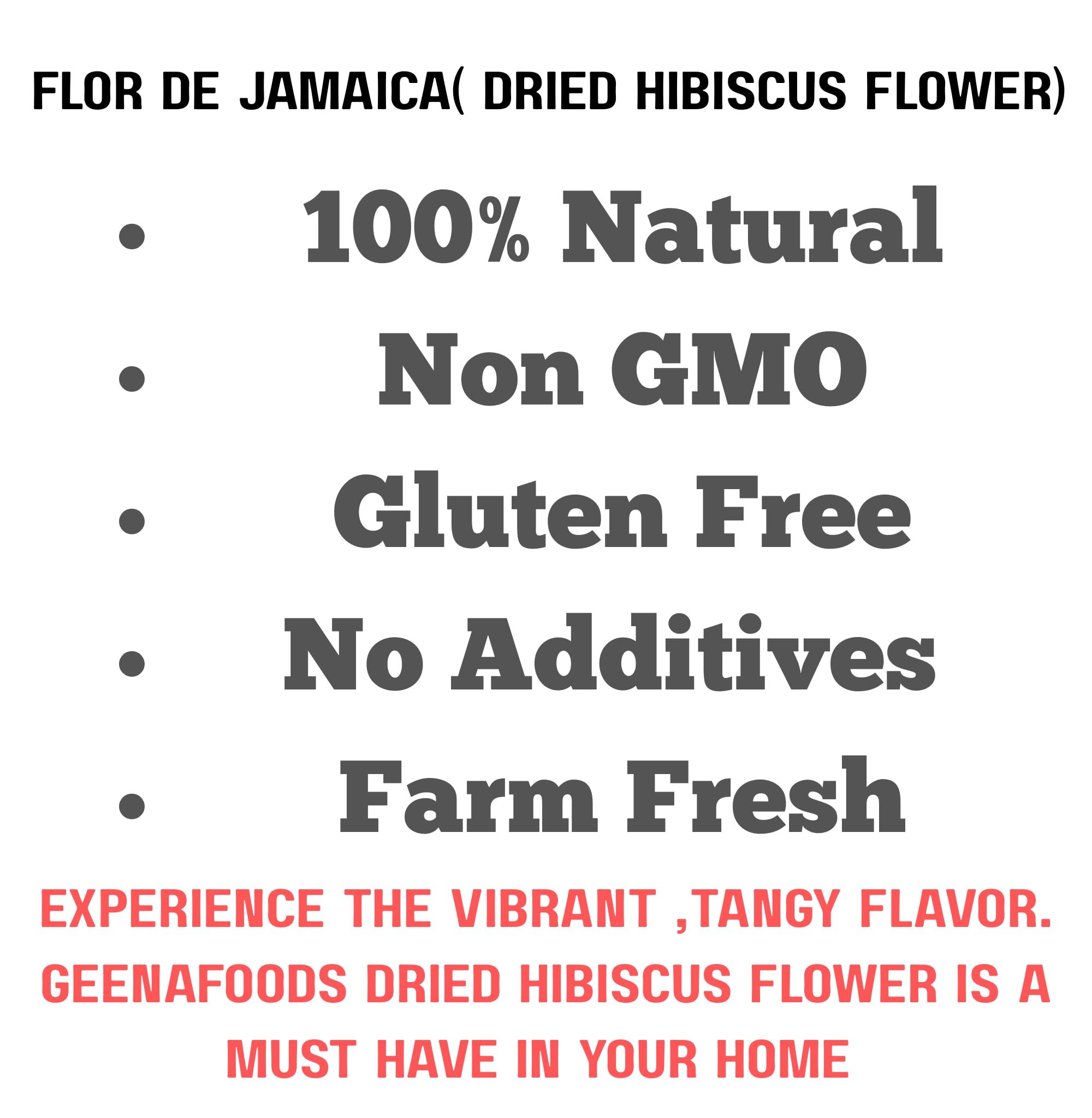 Geenafoods loose-leaf hibiscus tea quality for customizable strength and aroma.