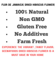 Geenafoods loose-leaf hibiscus tea quality for customizable strength and aroma.