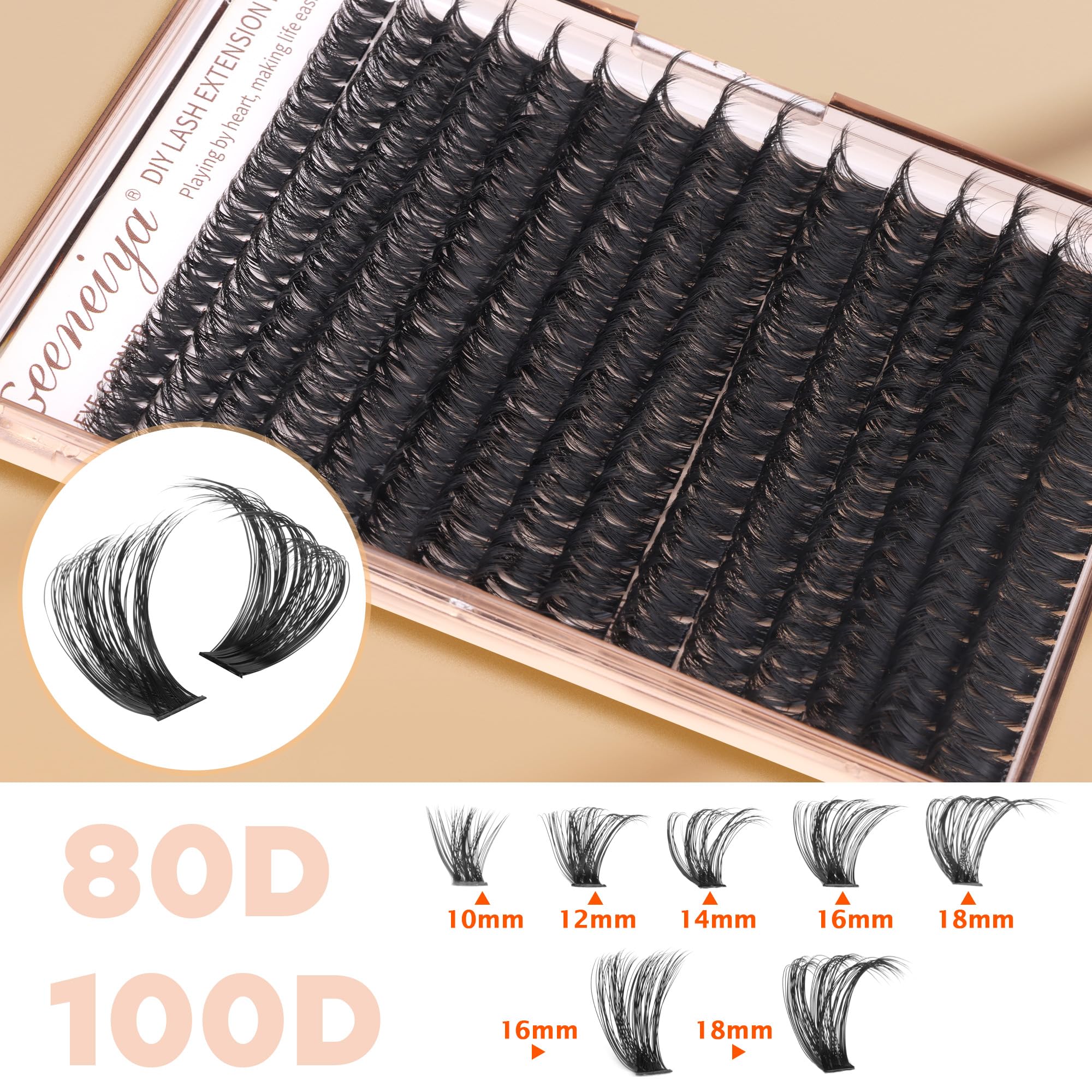 Geeneiya 10-14mm corner lashes ideal for eye-corner detailing