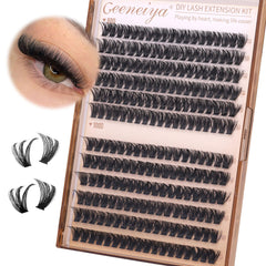 Geeneiya 10mm lash clusters d curl step-by-step application for precise layering.