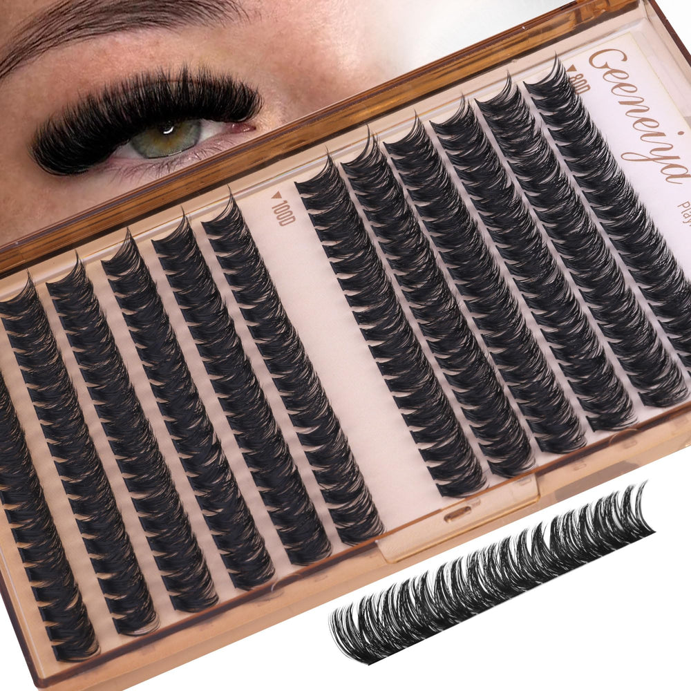 Geeneiya refillable lash clusters 10mm d curl used to extend wear.