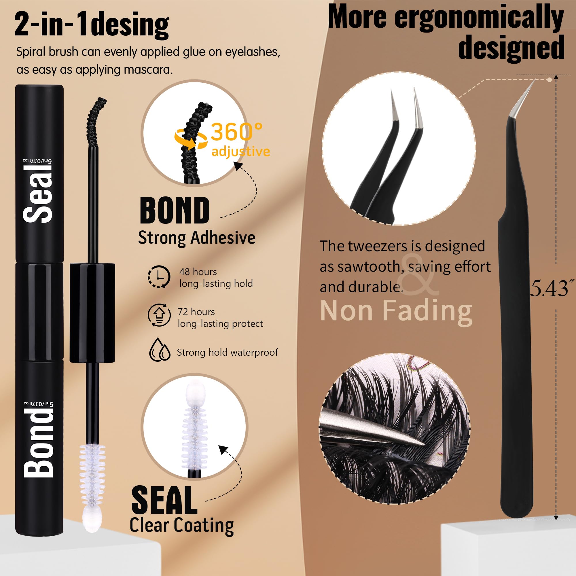 Geeneiya 16-18mm cluster lashes create dramatic, natural-looking volume