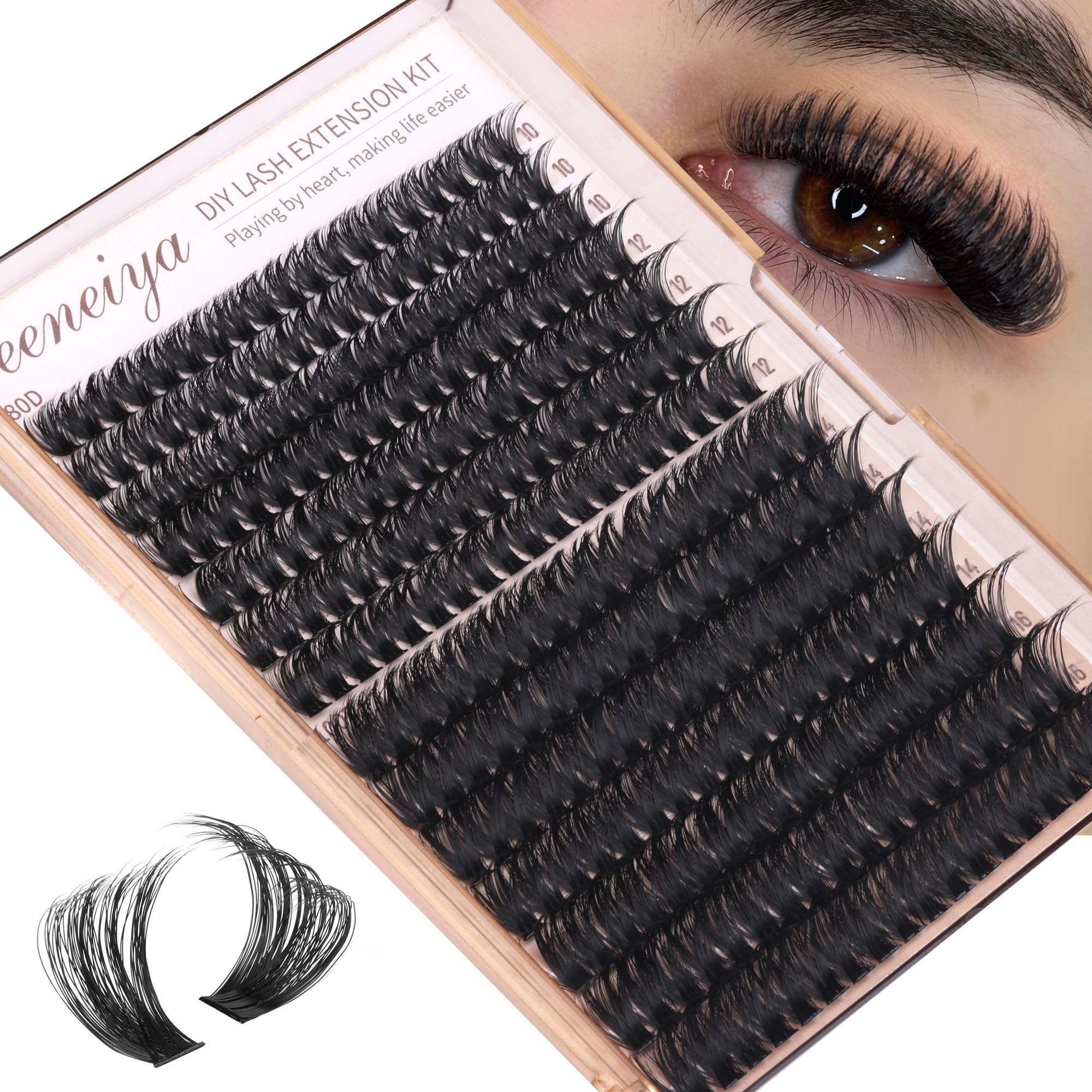 Geeneiya 16-18mm lash clusters expanding styling options